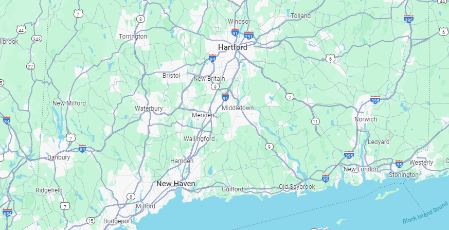 map of connecticut